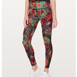 Lululemon Wunder Under HR Tight *Mesh 28”, Zen Garden Multi